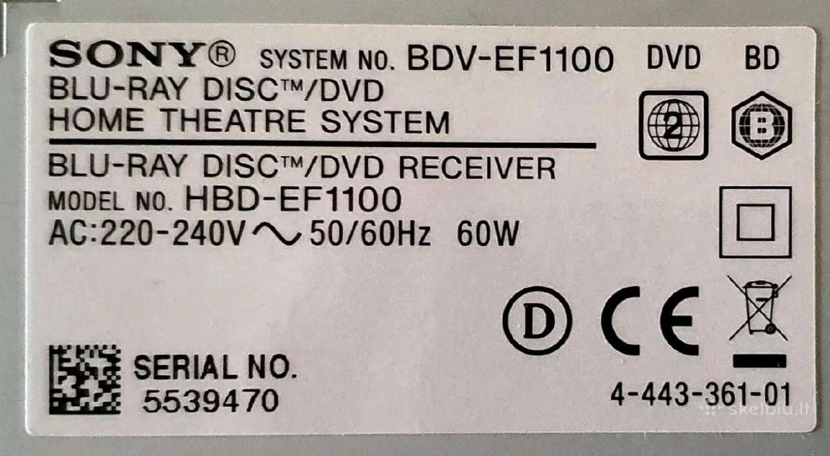 Sony bdv-ef1100 smart blu-ray/dvd 3D grotuvas - nuotraukos Nr. 4