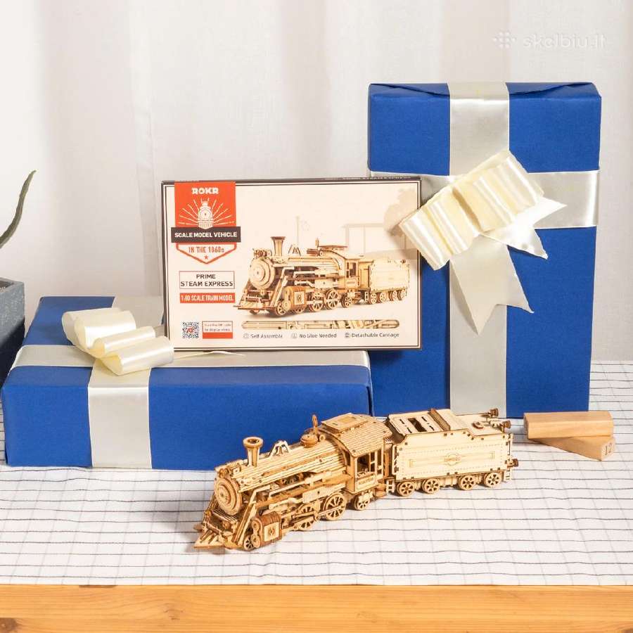 Robotime medinis 3D galvosūkis Prime Steam Express - nuotraukos Nr. 5