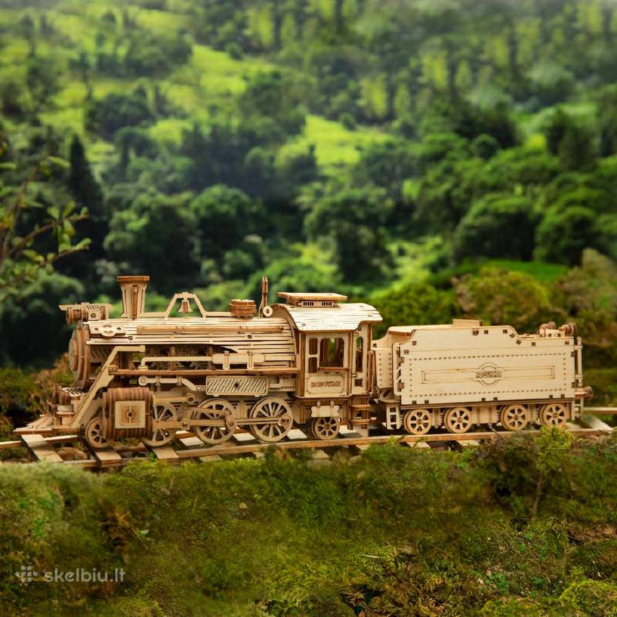 Robotime medinis 3D galvosūkis Prime Steam Express - nuotraukos Nr. 6