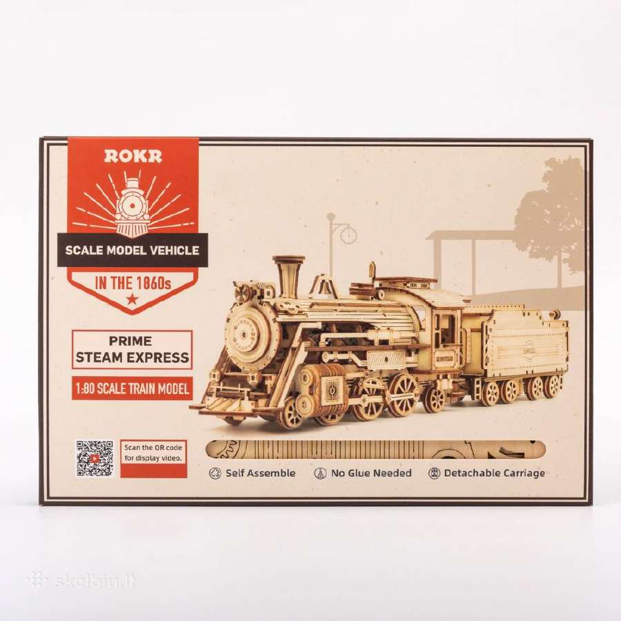 Robotime medinis 3D galvosūkis Prime Steam Express - nuotraukos Nr. 4