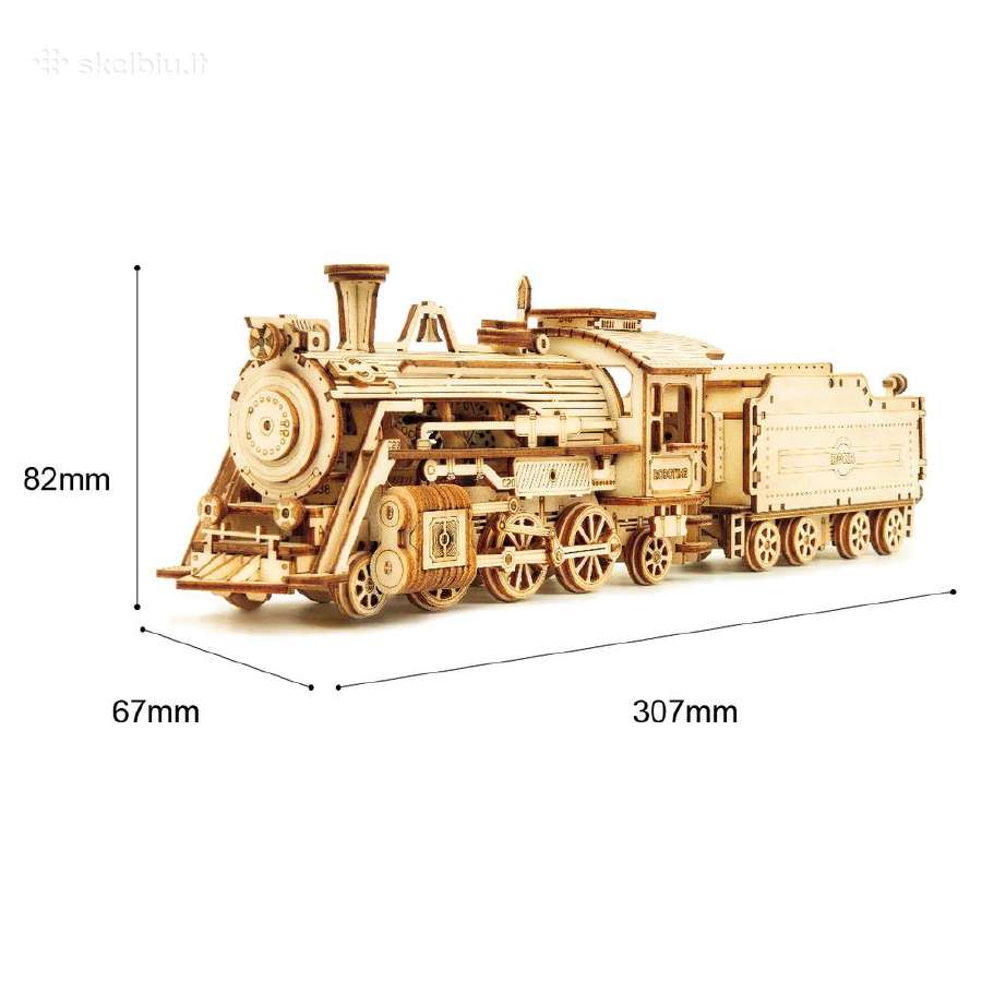 Robotime medinis 3D galvosūkis Prime Steam Express - nuotraukos Nr. 2
