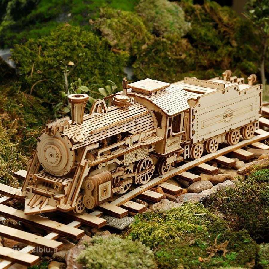 Robotime medinis 3D galvosūkis Prime Steam Express - nuotraukos Nr. 7
