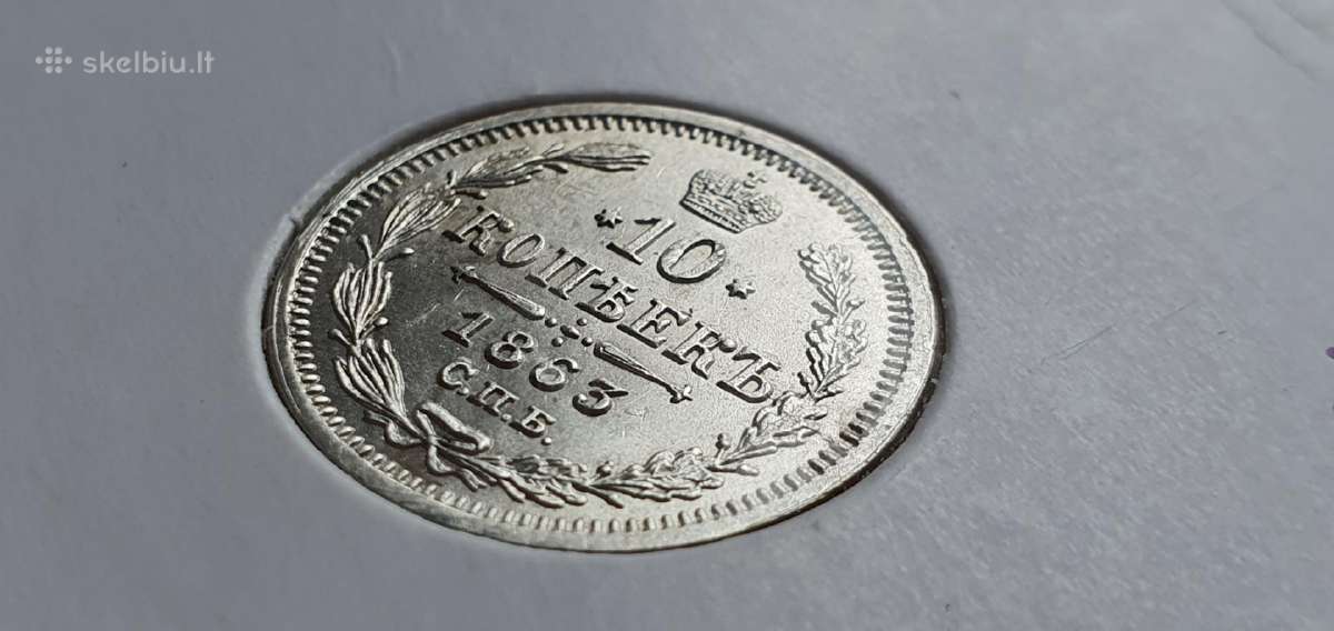 1863 10 kapeiku Unc , stiprus kalyklos blizgesys - nuotraukos Nr. 2