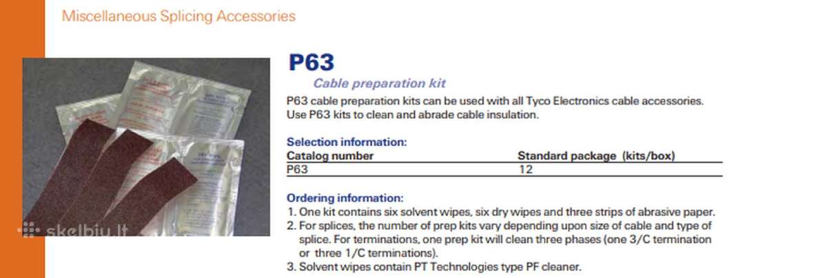 Raychem P-63 kabelio valymo rinkinys - nuotraukos Nr. 8