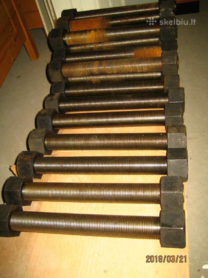 Astm A193 B7 smeigės komplekte dvi veržlės - nuotraukos Nr. 3