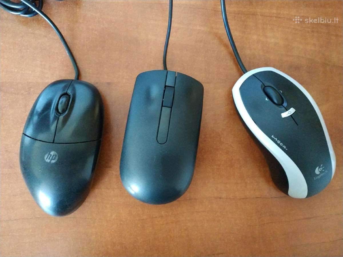 Naudotos pelės (Logitech Rx1000, Dell, Hp) - nuotraukos Nr. 2