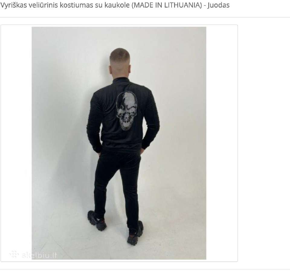 Vyriškas Veliūrinis Kostiumas - Juodas - nuotraukos Nr. 11