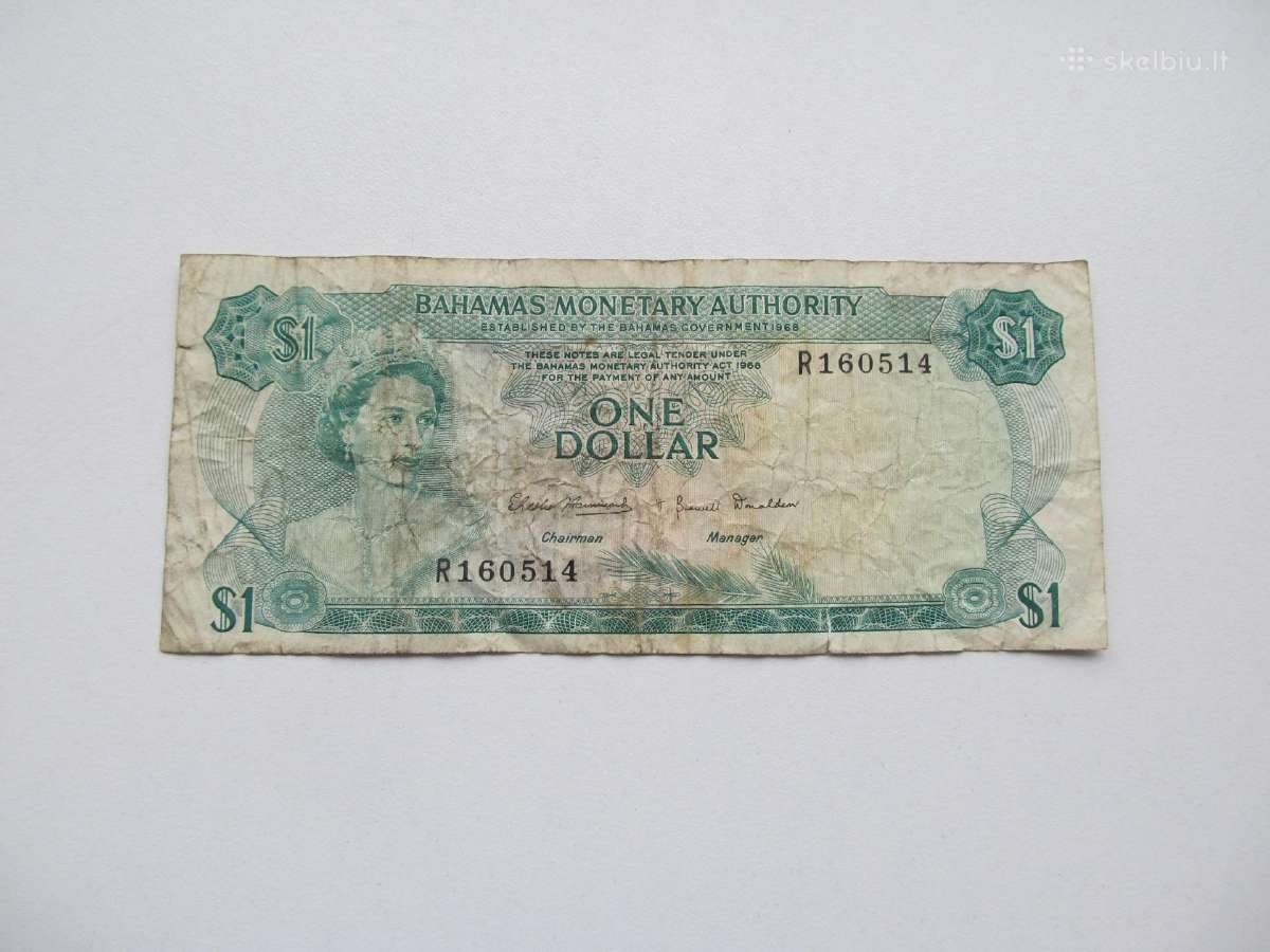 1 doleris , Bahamai , 1968