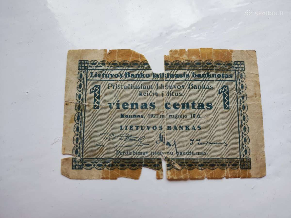 1 centas (laikinasis) 1922