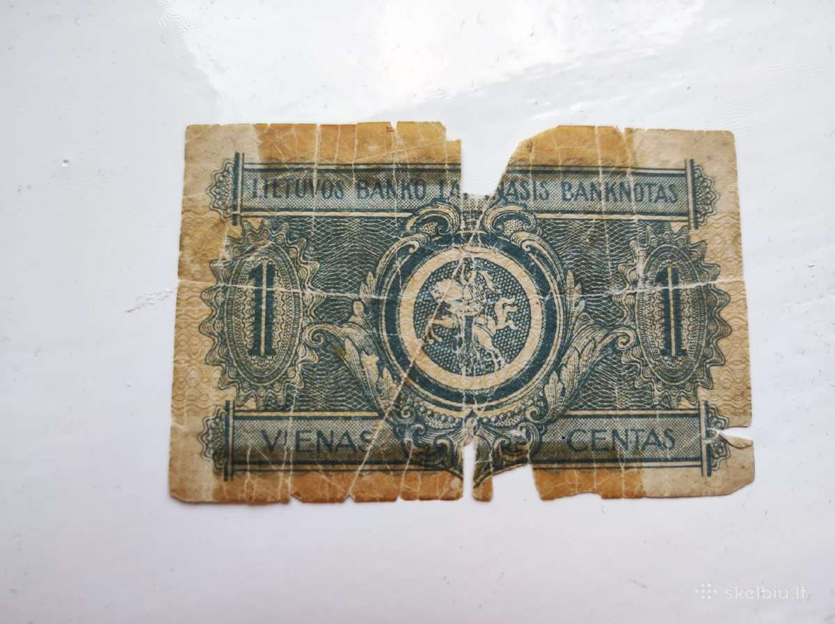 1 centas (laikinasis) 1922 - nuotraukos Nr. 2