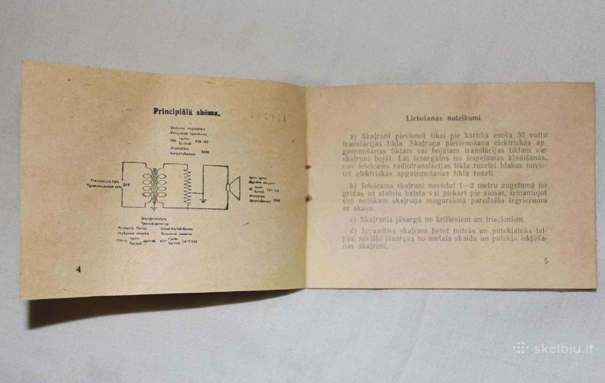 Garsiakalbio 0,25 Gd instrukcija su pasu 1959 m - nuotraukos Nr. 5