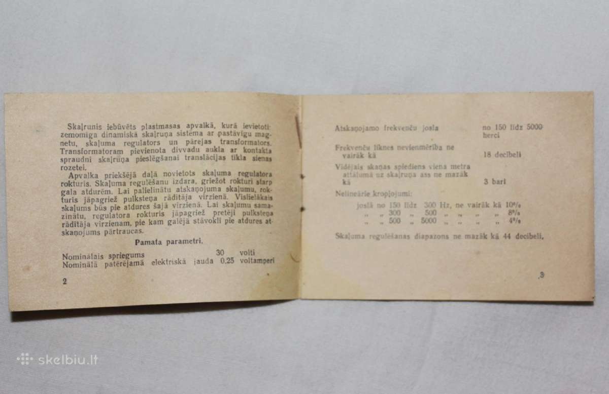 Garsiakalbio 0,25 Gd instrukcija su pasu 1959 m - nuotraukos Nr. 4