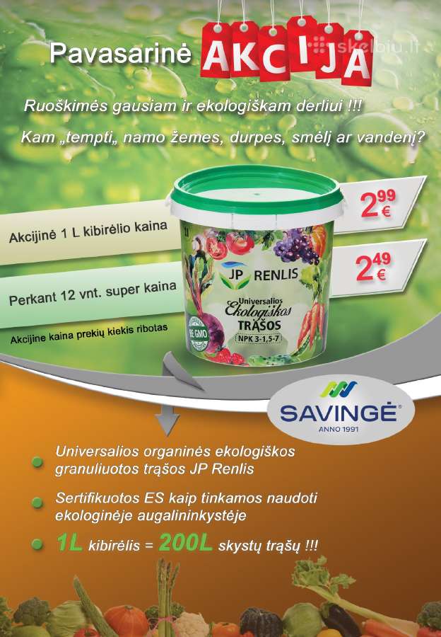 Ekologiškos organinės trašos Jp Renlis - nuotraukos Nr. 2