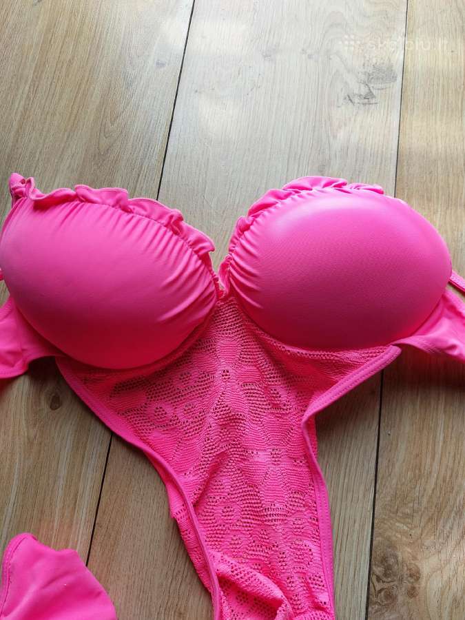 Maudymosi kostiumelis naujas ryskiai rozinis L-XL - nuotraukos Nr. 2