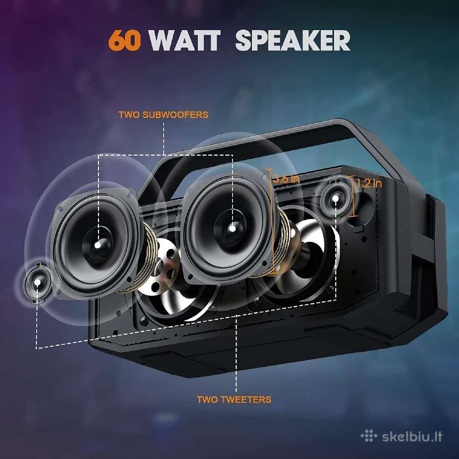 Galinga 60w Bluetooth kolonėlė W-king D9 - nuotraukos Nr. 4