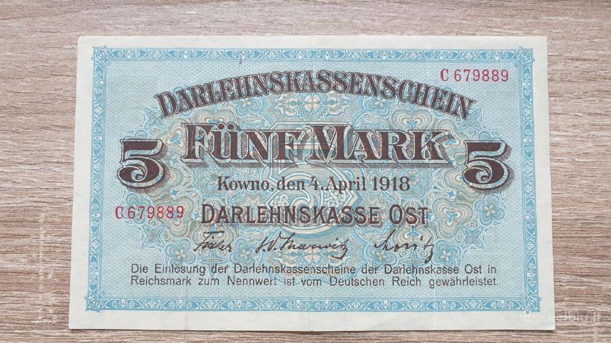 1918 Ost Vokietija Lietuva Lenkija 5 Mark