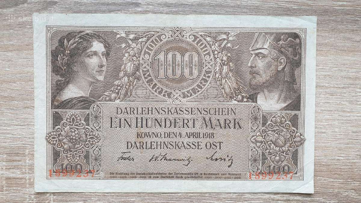 1918 Ost Vokietija Lietuva Lenkija 100 Mark