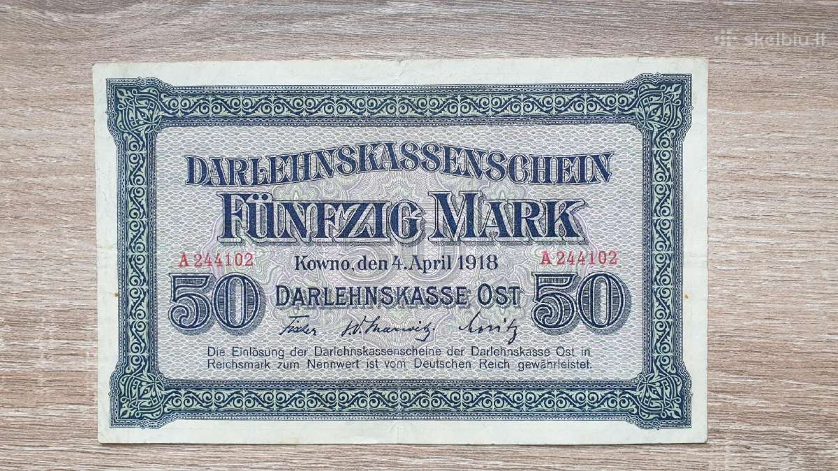 1918 Ost Vokietija Lietuva Lenkija 50 Mark