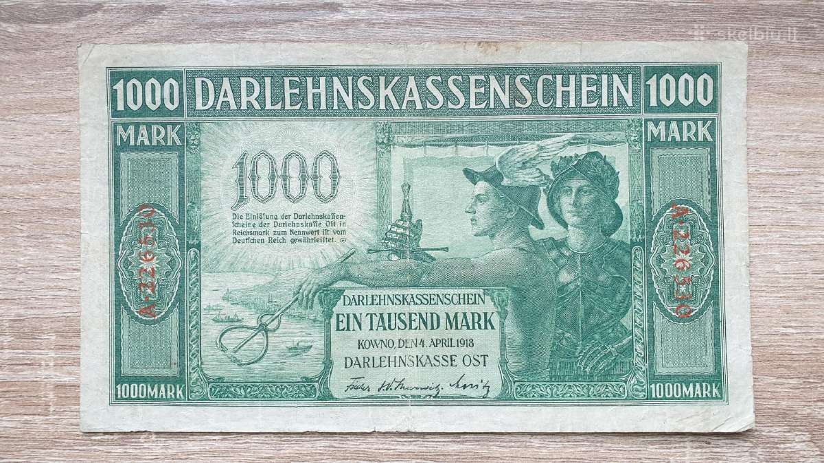 1918 Ost Vokietija Lietuva Lenkija 1000 Mark