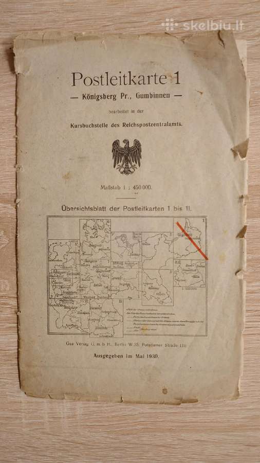 Vokietijos reicho paštų žemėlapis - nuotraukos Nr. 2