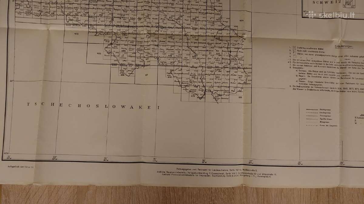 1932 m. Vokietijos Reicho žemių žemėlapis - nuotraukos Nr. 5