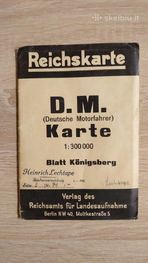 1929 m. Konigsberg krašto kelių žemėlapis - nuotraukos Nr. 2