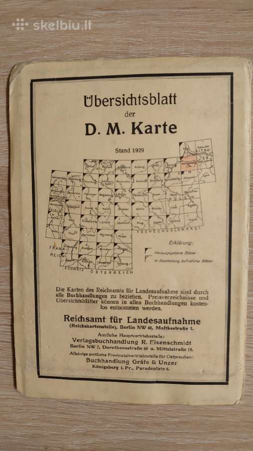 1929 m. Konigsberg krašto kelių žemėlapis - nuotraukos Nr. 3