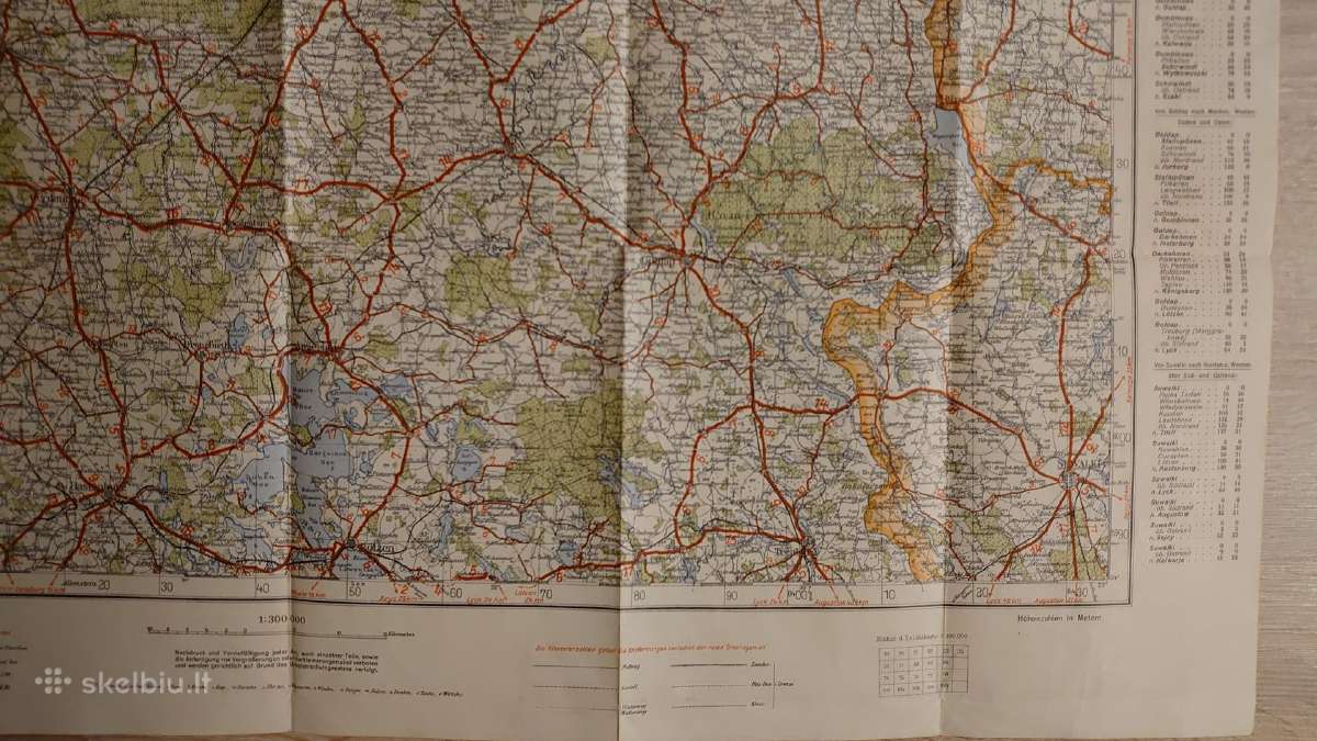 1929 m. Konigsberg krašto kelių žemėlapis - nuotraukos Nr. 6