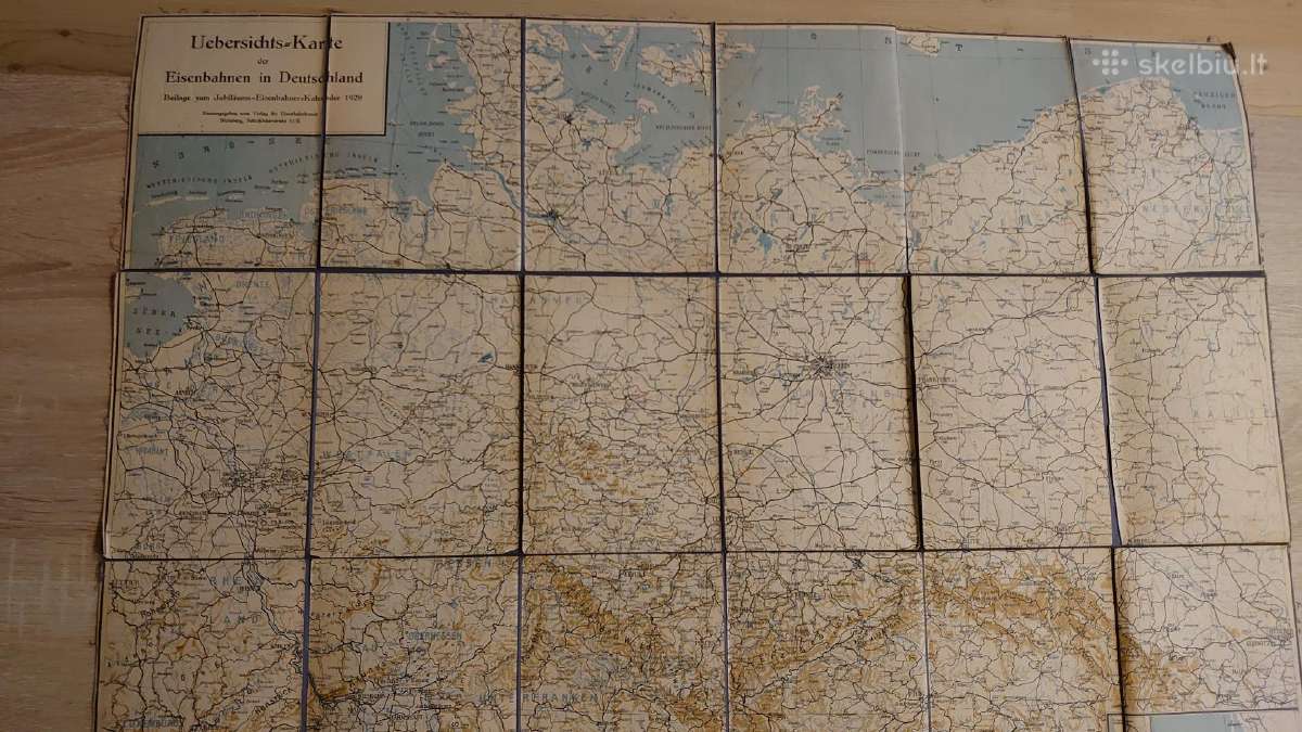 1928 m. Vokietijos geležinkelių žemėlapis - nuotraukos Nr. 4