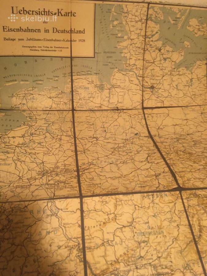 1928 m. Vokietijos geležinkelių žemėlapis