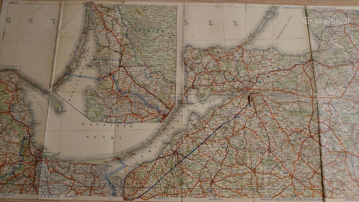 1942 m. Rytprūsių Memelio krašto karo žemėlapis - nuotraukos Nr. 4