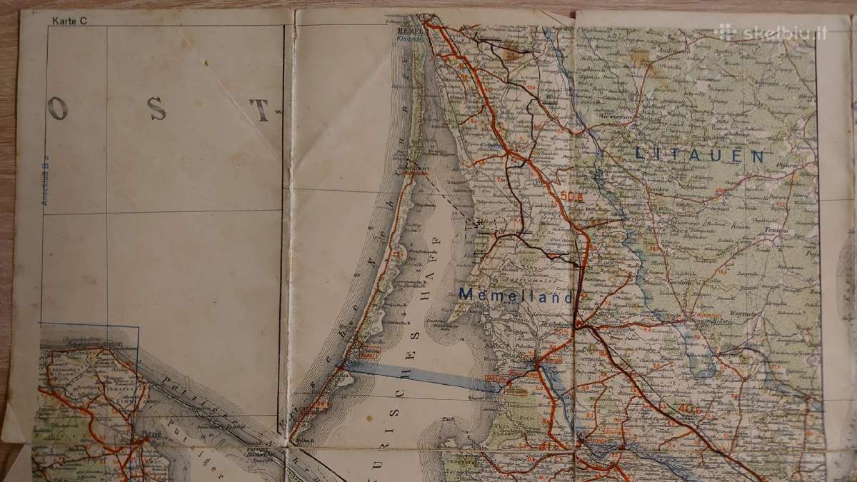 1942 m. Rytprūsių Memelio krašto karo žemėlapis - nuotraukos Nr. 5