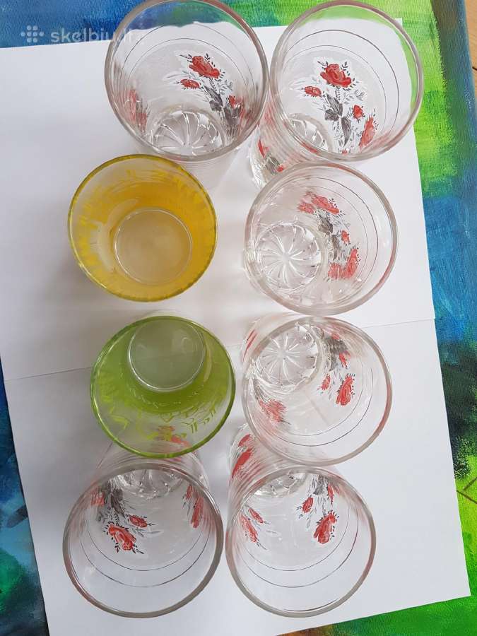 Stiklinės su rožėmis 6vnt +2vnt - nuotraukos Nr. 4