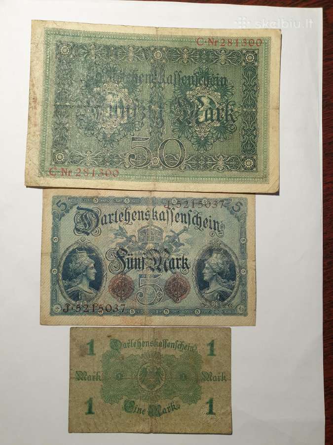 1914 m Vokietijos banknotai - nuotraukos Nr. 2