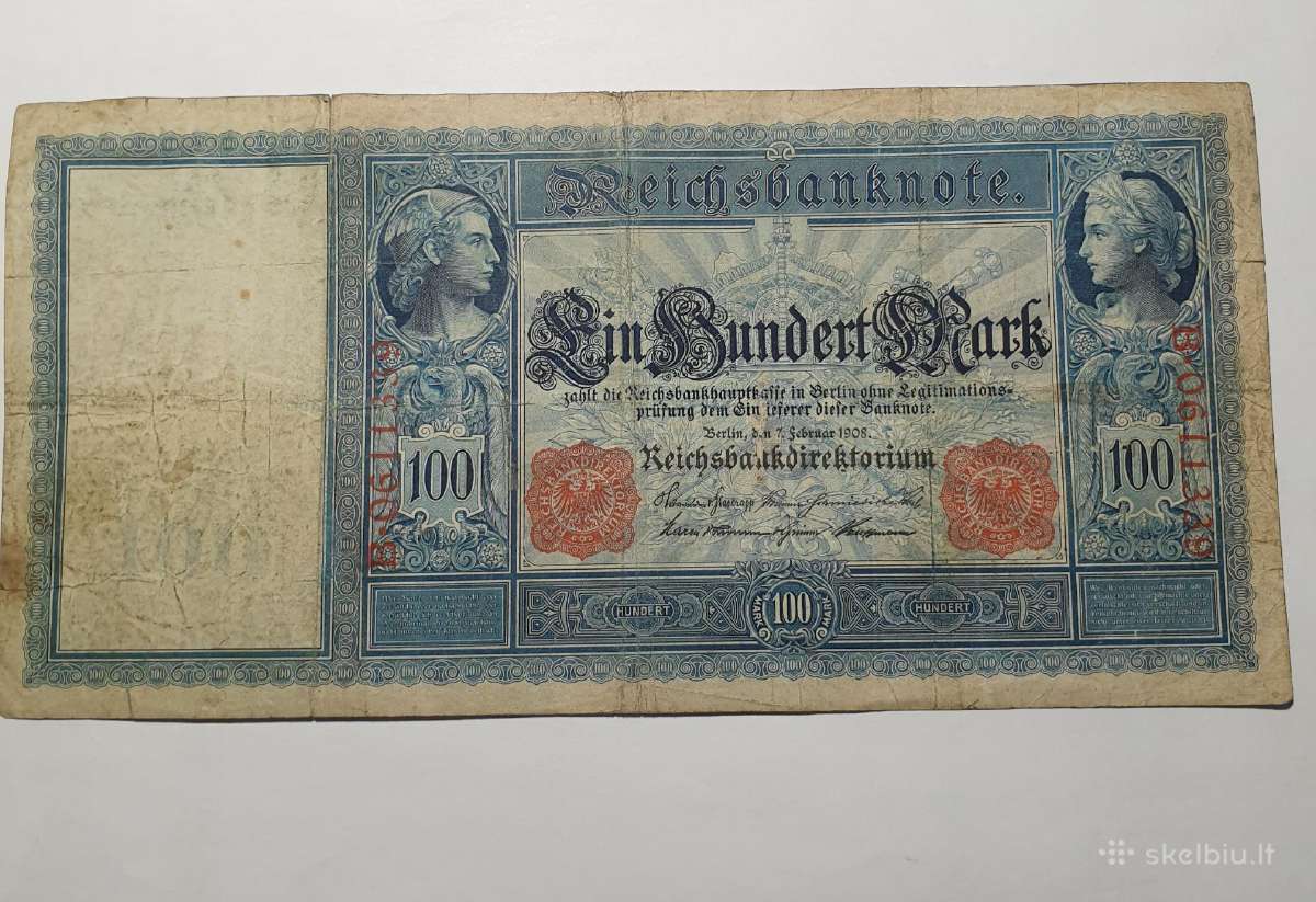 1908 m Vokietijos banknotas - nuotraukos Nr. 3
