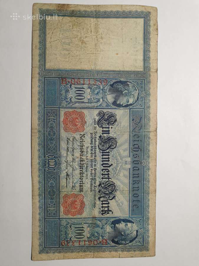 1908 m Vokietijos banknotas - nuotraukos Nr. 4