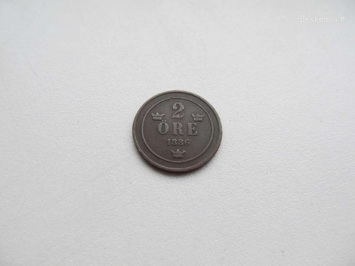 2 ores , Švedija , 1886