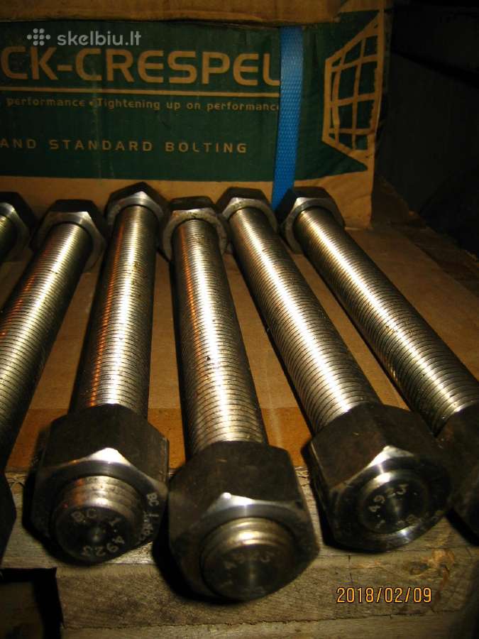 Smeigė M22x230 En10269 1.4923 +2veržlės - nuotraukos Nr. 2