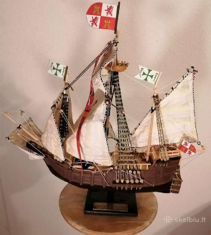 Rankų darbo Santa Maria laivo modelis (vienetinis)