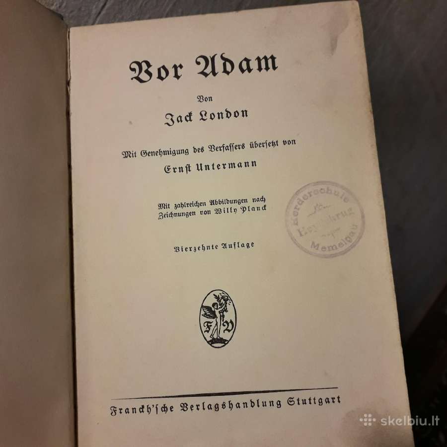 Jack London "Vor Adam" Stuttgart 1915 metai - nuotraukos Nr. 4