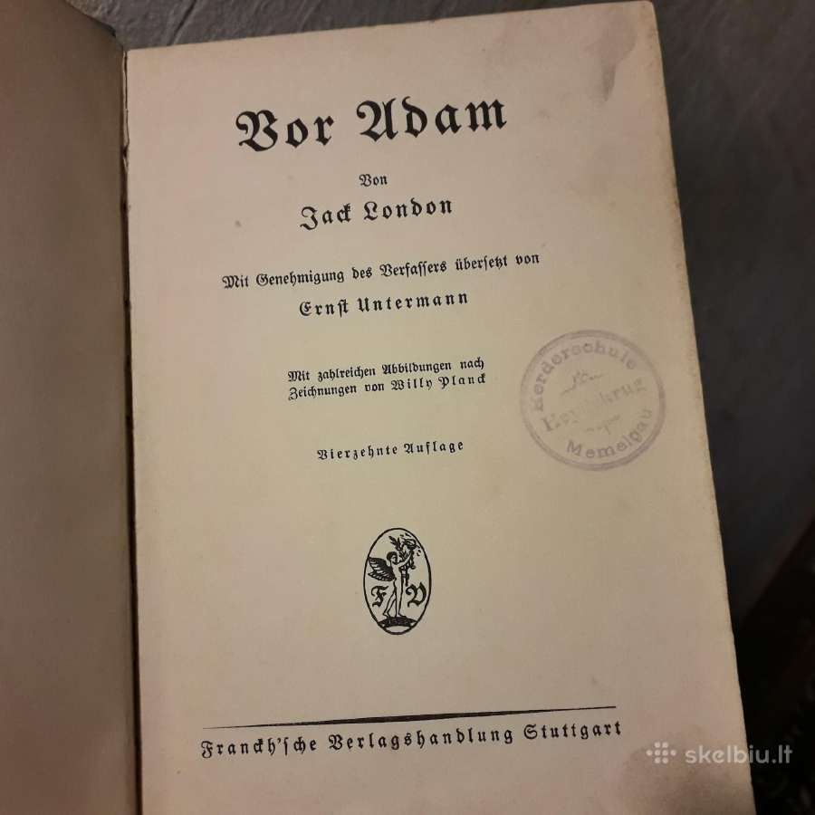 Jack London "Vor Adam" Stuttgart 1915 jahre - nuotraukos Nr. 4