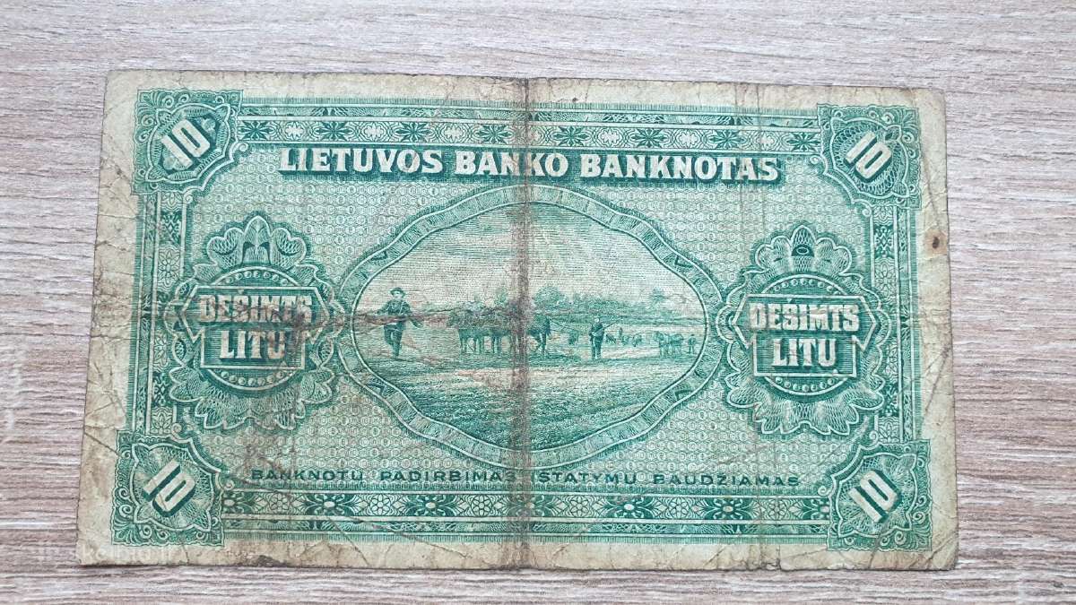 1927m. 10 litų smetoniškas banknotas - nuotraukos Nr. 2