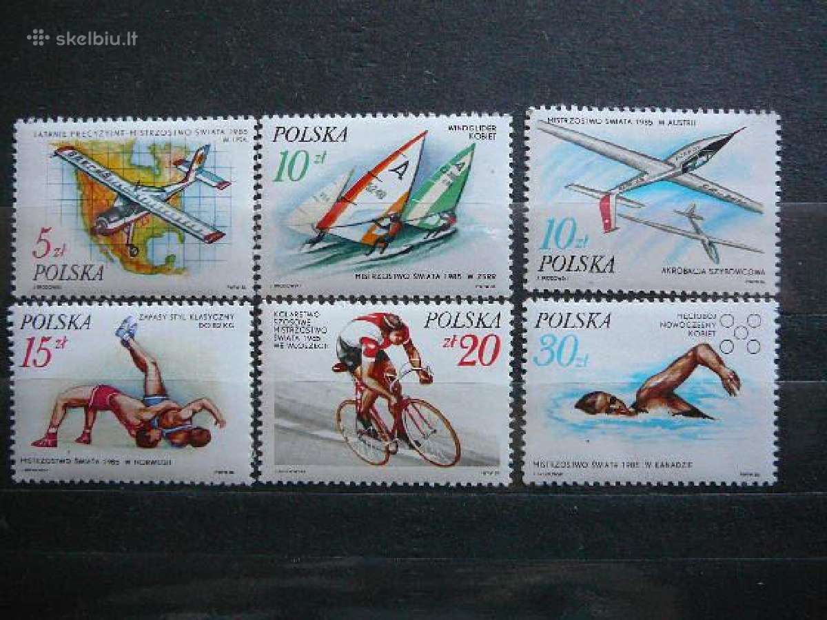 Lektuvai Laivai Sportas Lenkija 1986 lk3042s