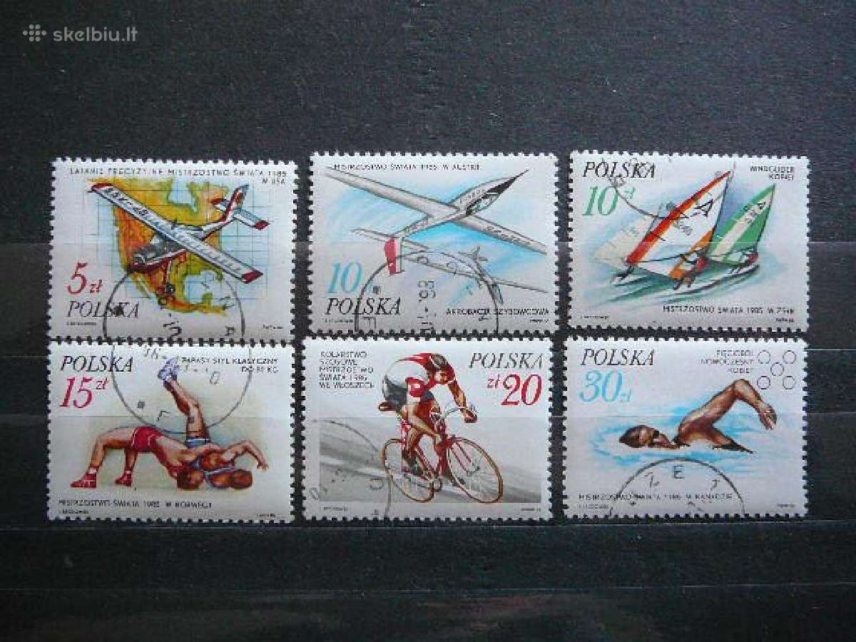 Lektuvai Laivai Sportas Lenkija 1986 lk3042a