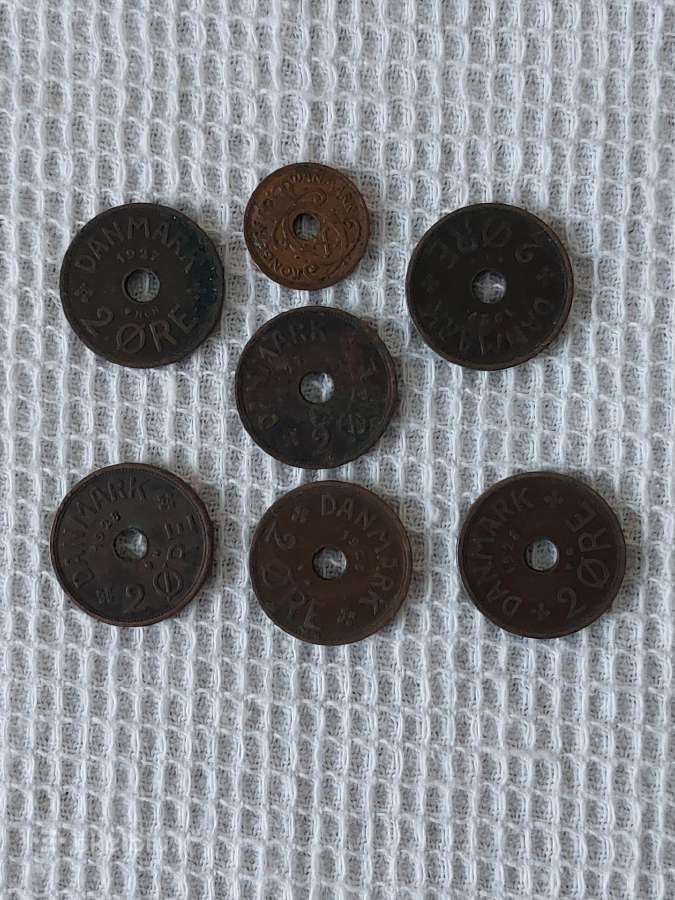 Parduodu monetos 1927-1928 m. Danija / Denmark .