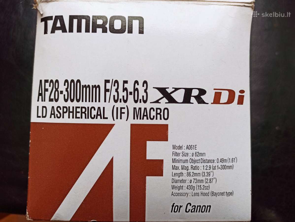 Objektyvas Tamron Af28-300 for Canon - nuotraukos Nr. 8