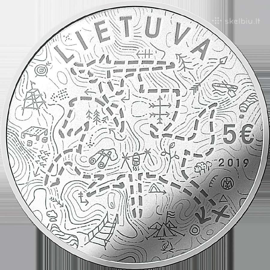 5 eurų moneta - skirta skautams - Skautai - nuotraukos Nr. 2