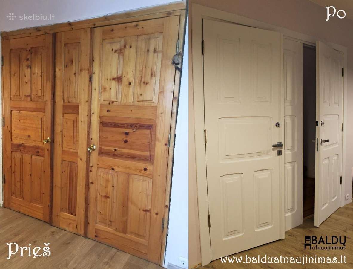 Medinių durų bei langų restauracija, gamyba - nuotraukos Nr. 20