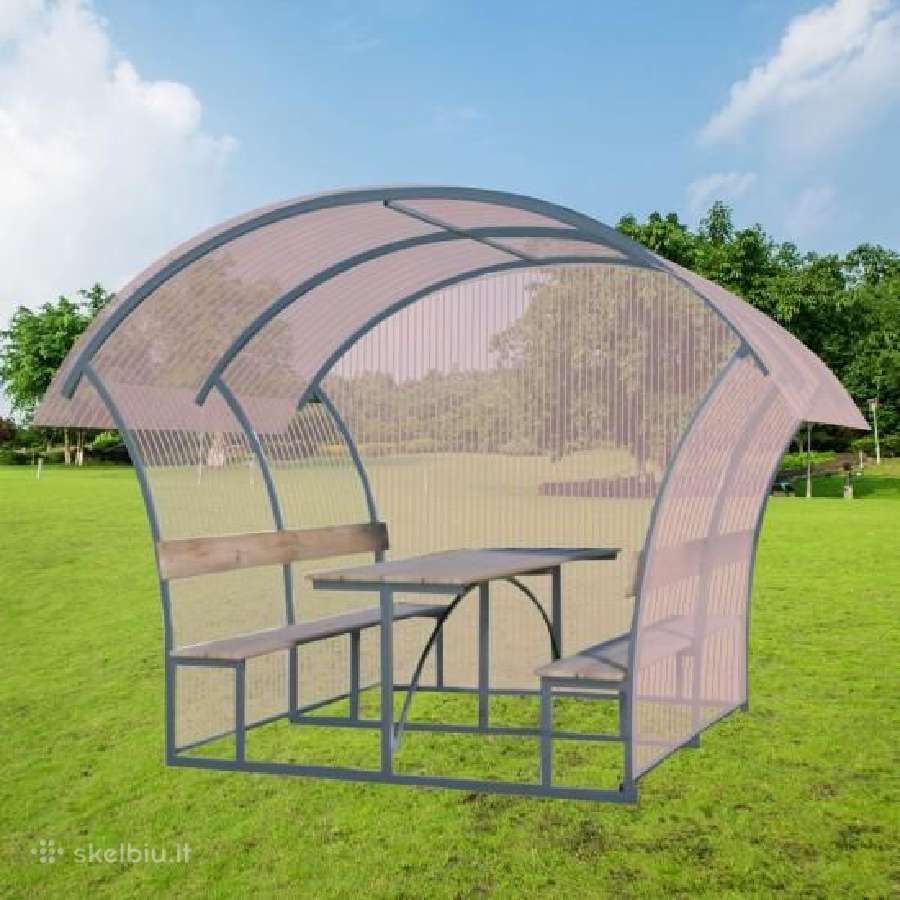 Lauko pavėsinės stalas + suoliukai 2, 3, 4, 5, 6m - nuotraukos Nr. 2