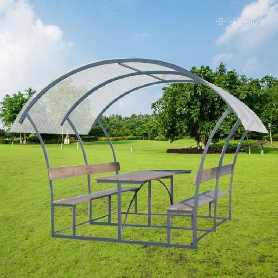Lauko pavėsinės stalas + suoliukai 2, 3, 4, 5, 6m - nuotraukos Nr. 3